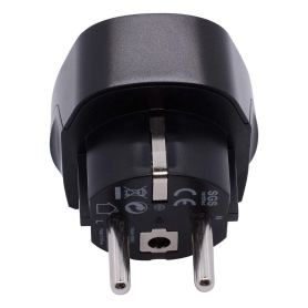 US to EU Plug Adapter 3250W 13A 250V - Black | Travel Power Converter