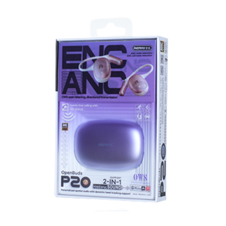 Écouteurs, Earbuds - Écouteurs Sans Fil Remax OWS OpenBuds P20 - Violet, prix de gros.