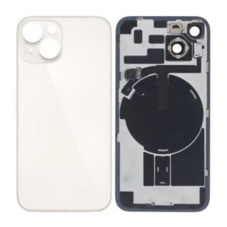 Vitre arrière, Dos - Vitre arrière iPhone 14 Plus Blanc Avec MagSafe (Grand trou) Sans Logo, prix de gros.