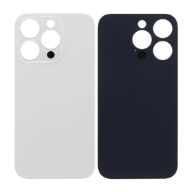 Back Glass, Rear Cover - iPhone 14 Pro Silver Back Glass (Large Hole) No Logo, wholesale price