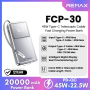 Battery Pack, Portable Charger - Power Bank 20000mAh 45W with Telescopic Type-C Cable REMAX FCP-30 - Gray, wholesale price