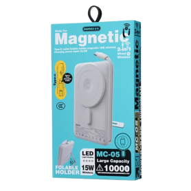 Chargers, Power Banks - Magnetic Power Bank with Type-C cable foldable 10000mAh MC-05 REMAX – Beige, wholesale price