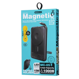 Portable Charger, Battery Pack - Magnetic Power Bank with Type-C cable foldable 10000mAh MC-05 REMAX – Blue, wholesale price