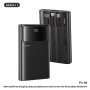 Power Bank, Portable Charger - REMAX FC-03 10000mAh Fast Charging Power Bank 20W+22.5W with Cables and LED Light - Black, wholes