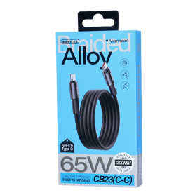 Charging Cable, USB-C Cord - Braided Aluminum Alloy USB-C / USB-C Cable with 65W Fast Charging REMAX Velocity CB23(C-C) - 1.2M -