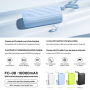 Portable Charger, External Battery - Power Bank 10000mAh PD 20W with Double USB-C/Lightning Charging Cable REMAX FC-08 - Black, 