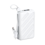 Chargeur Portable, Batterie Externe - Power Bank 10000mAh PD 20W avec Double Câble de Charge USB-C / Lightening REMAX FC-08 - Bl