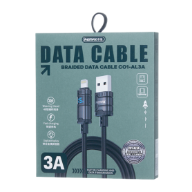 Connectique, Chargeur - Câble USB-A pour iPhone - Lightning 15W Alliage de Zinc Horizontal REMAX C01-AL3A - 1.2M - Noir, prix de