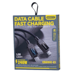 Charging Cable, USB Cord - Zinc Alloy C-L Lightning Cable with 30W Fast Charging REMAX Scrolling Lights CB09(C-L) - 1.2M - Blue,