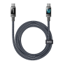 Charging Cable, USB Cord - Zinc Alloy C-L Lightning Cable with 30W Fast Charging REMAX Scrolling Lights CB09(C-L) - 1.2M - Blue,