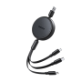 Charging Cable, Power Cord - 3-in-1 3A cable - USB-Type C+L+Micro - 15W fast charging REMAX RC-C195(A-C+L+M) - 1.2M - Black, who