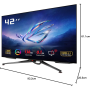 Screen, Display - ASUS ROG Swift PG42UQ 90LM0850-B01170 42 4K Gaming Screen - OLED / 3840 x 2160 / 138 Hz - Secondhand with Char