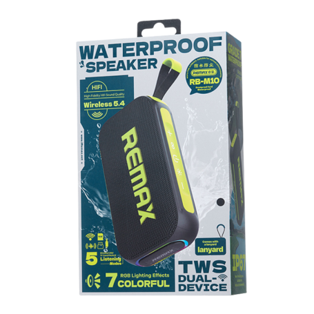 Speaker, Audio Device - REMAX Lighting RB-M10 20W Waterproof Portable Wireless Speaker - Black, wholesale price