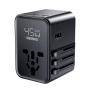 Charging Adapter, Power Hub - Multi-Function GaN Charger (Type-C*3+USB-A*2+AC*1) 45W REMAX Explorer CM06 - EU+UK+US/AU - Black, 