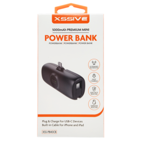 Charger, Battery Pack - Power Bank 5000mAh for USB-C with Cable for iPhone and iPad 20W XSSIVE XSS-PB40CB - Black, wholesale pri