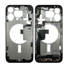 Replacement Frame - Rear Chassis for iPhone 15 Pro Max without Rear Glass with Black Titanium without Battery (Original Disassem