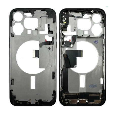 Replacement Frame - Rear Chassis for iPhone 15 Pro Max without Rear Glass with Black Titanium without Battery (Original Disassem
