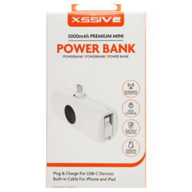 Battery, Charger - Power Bank 5000mAh for USB-C with Cable for iPhone and iPad 20W XSSIVE XSS-PB40CW - White, wholesale price