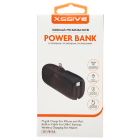Portable Charger, Battery Pack - Power Bank 5000mAh for iPhone and iPad with USB-C Cable - Wireless Charging for iWatch - 20W XS