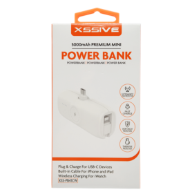 Charger, Battery Pack - Power Bank 5000mAh for USB-C with Cable for iPhone and iPad - Wireless Charging for iWatch - 20W XSSIVE 
