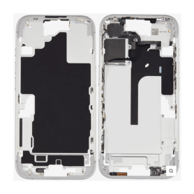 Back Housing, Frame - iPhone 16 Rear Chassis without Rear Glass without Battery White (Original Disassembled) Grade AB, wholesal