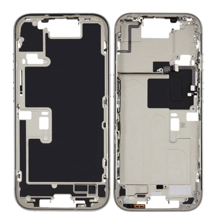 Châssis, Cadre, Armature - Châssis iPhone 16 Pro sans Vitre Arrière sans Batterie Titane Naturel (Original Demonté) Grade A, pri