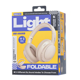 Écouteurs, Audio - Casque Sans Fil Pliable 3 Modes REMAX RB-100HB - Beige, prix de gros.