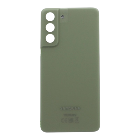 Dos, Vitre arrière - Vitre arrière Samsung Galaxy S21 FE 5G Olive sans Contour Lentille (Original Démonté) - Grade A, prix de gr