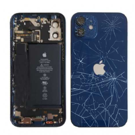 Replacement Parts - iPhone 12 Blue Complete Chassis - Charging Connector + Battery (Original Disassembled) Broken Rear Glass + B