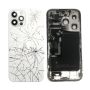 Replacement Parts - iPhone 14 Pro White Complete Chassis - Charging Connector + Battery (Original Disassembled) Broken Rear Glas