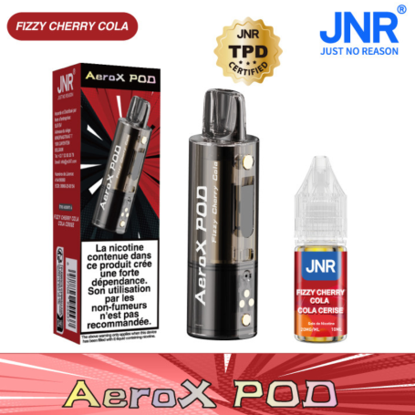 Pod Vape, E-Cigarette - Vapoteuse E-Liquide Rechargeable - JNR AeroX Pod+Liquide JNR - 20mg/ml - Cola Cerise, prix de gros.