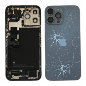 Châssis de Remplacement, Pièce Détachée - Châssis Complet iPhone 13 Pro Max Bleu Alpin - Connecteur de Charge sans Batterie (Ori