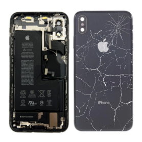 Smartphone Apple, Téléphone - Châssis Complet iPhone XS Noir - Connecteur de Charge + Batterie (Origine Demonté) - Vitre Arrière