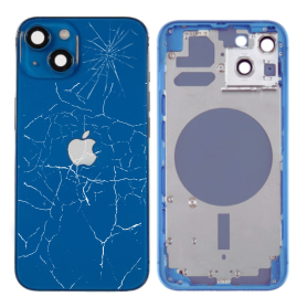Back Glass - Empty Frame iPhone 13 Blue - (Original Disassembled) Broken Rear Glass, wholesale price