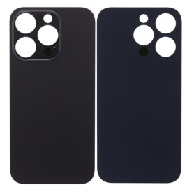Dos, Coque, Panneau - Vitre Arrière iPhone 14 Pro Max Titane Noir (Grand trou) Sans Logo, prix de gros.
