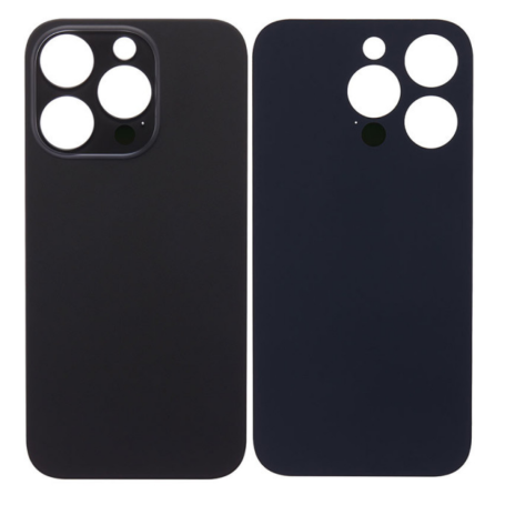 Dos, Coque, Panneau - Vitre Arrière iPhone 14 Pro Max Titane Noir (Grand trou) Sans Logo, prix de gros.