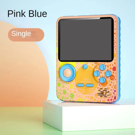 Handheld Console, Gaming Device - Mini Portable Video Game Console with Powerbank 6000mAh G6 3.5" Screen 128GB - Pink Blue, whol