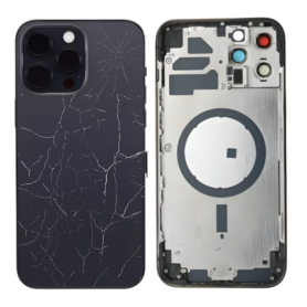 Coque, Cadre - Châssis Vide iPhone 14 Pro Max Noir (Origine Demonté) - Vitre Arrière Cassé, prix de gros.