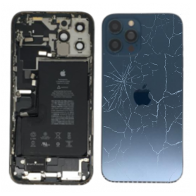 Accessoires iPhone - Châssis Complet iPhone 12 Pro Max Bleu - Connecteur de Charge + Batterie (Origine Demonté) Vitre Arrière Ca