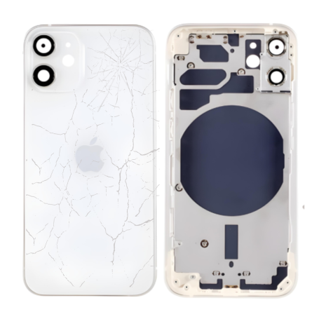 Back Glass, Rear Cover - Empty Frame iPhone 12 White (Original Disassembled) Broken Rear Glass, wholesale price