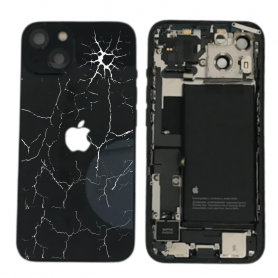 Châssis, Composants - iPhone 13 Black Complete Chassis - Charging Connector + Battery (Original Disassembled) Broken Rear Glass,
