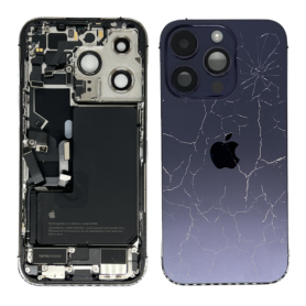 Smartphone Apple, Téléphone - Châssis Complet iPhone 14 Pro Violet intense - Connecteur de Charge + Batterie (Origine Demonté) V