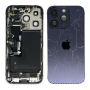Back Glass - iPhone 14 Pro Full Frame Intense Purple - Charging Connector + Battery (Original Disassembled) Broken Rear Glass, w