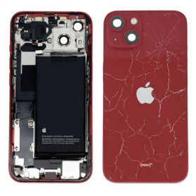 Replacement Parts - iPhone 13 Red Complete Chassis - Charging Connector + Battery (Original Disassembled) Broken Rear Glass, who