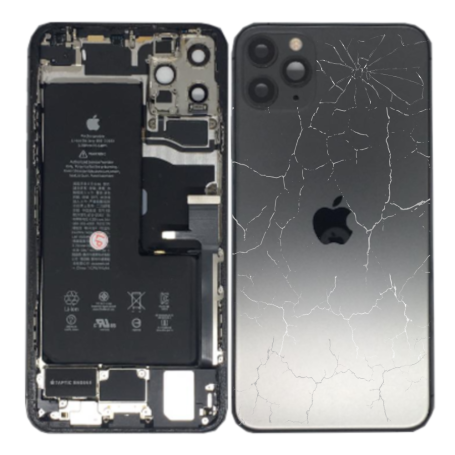 Parts, Components - iPhone 11 Pro Black Full Frame - Charging Connector + Battery (Original Disassembled) Broken Lens, wholesale