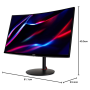 Display Monitor - PC Gaming Screen ACER Nitro KG282KKV UM.PX2EE.V07 28 UHD - 3840 x 2160 / 144 Hz / 1ms GtG - Second-hand with C