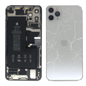 Spare Parts, Replacement - iPhone 11 Pro White Full Frame - Charging Connector + Battery (Original Disassembled) - Broken, whole