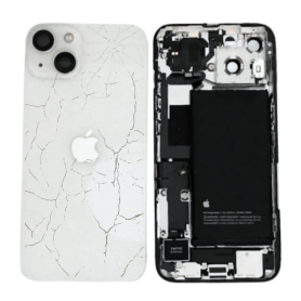Back Cover, Housing - iPhone 13 White Complete Chassis - Charging Connector + Battery (Original Disassembled) - Broken, wholesal