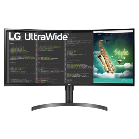 Monitor, Display - Curved PC Screen LG UltraWide 35WN75C 35 UWQHD - 3440 x 1440 / 100 Hz / FreeSync - Matte Black - Used with Ch