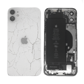 Back Glass, Rear Cover - Back Cover Housing iPhone 11 White - Charging Connector Battery (Original Dismantled) - Cassé, wholesal